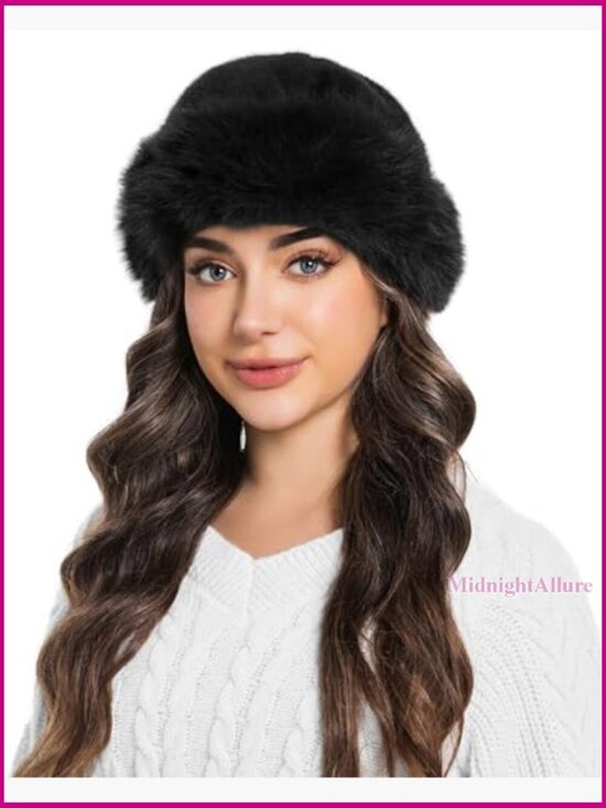 Faux Fur Bucket Hat Winter Warm Fuzzy Fisherman Cap Beanie